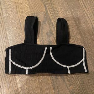 NWOT Black Stretchy Bralette Top Sz XS-S
